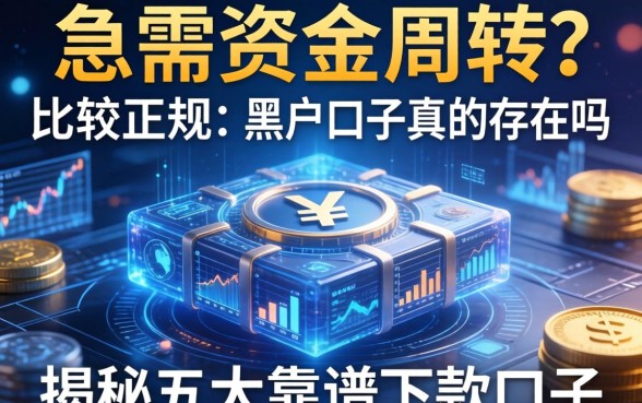 急需资金周转？比较正规的黑户口子真的存在吗？揭秘五大靠谱下款口子