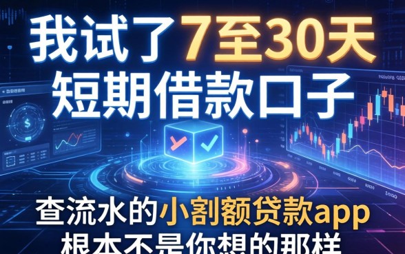 我试了7至30天短期借款口子，发现不查流水的小额度贷款app根本不是你想的那样