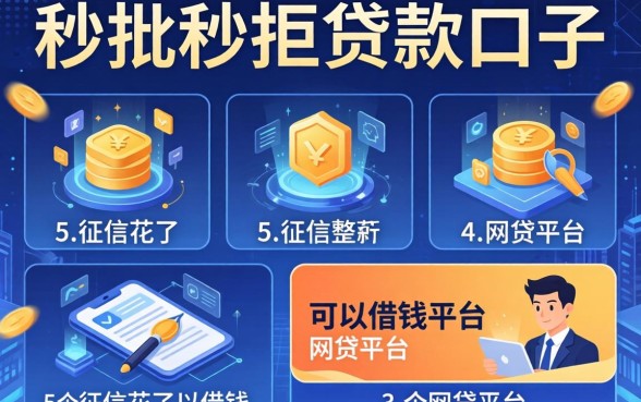 秒批秒拒的贷款口子，整理5个征信花了可以借钱的网贷平台