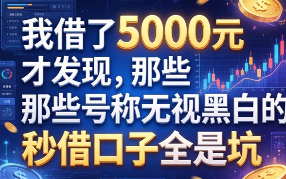 我借了5000元才发现，那些号称无视黑白的秒借口子全是坑