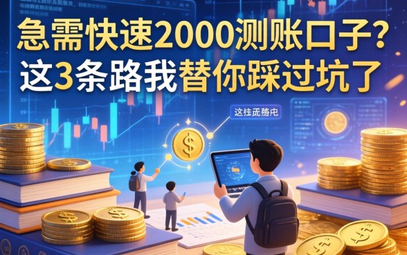 急需快速2000到账的口子？这3条路我替你踩过坑了