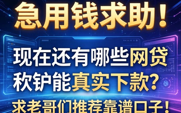 急用钱求助！现在还有哪些网贷软件能真实下款？求老哥们推荐靠谱口子！