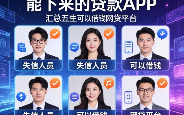 能下来的贷款app，汇总五个失信人员可以借钱的网贷平台