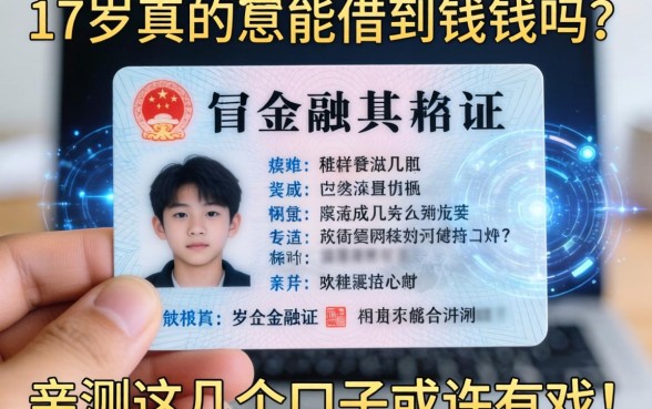 手里只有身份证，17岁真的能借到钱吗？亲测这几个口子或许有戏！
