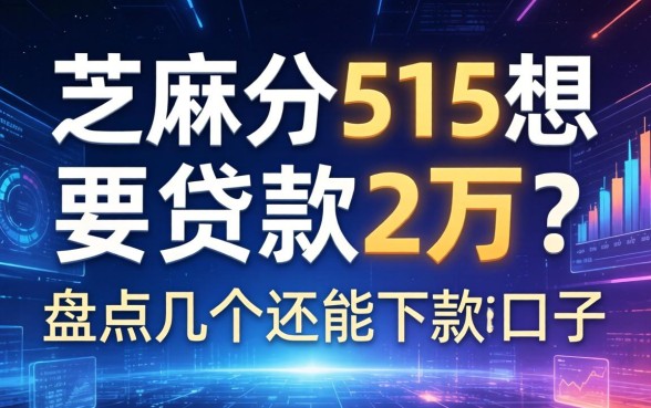 芝麻分515想要贷款2万？盘点几个还能下款的口子