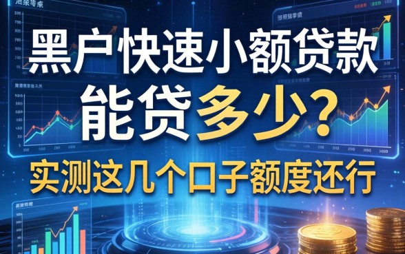 黑户快速小额贷款能贷多少？实测这几个口子额度还行