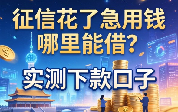 征信花了急用钱哪里能借？分享几个实测下款口子