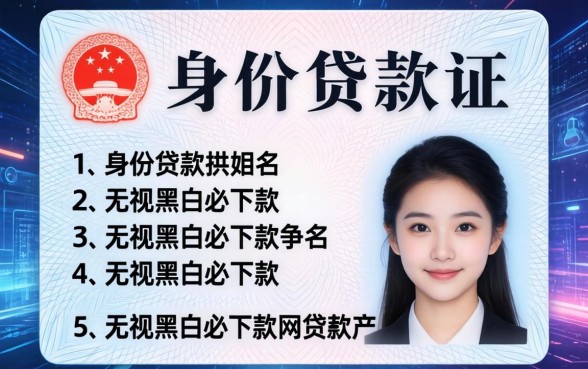 身份证贷款排名，归纳五个无视黑白必下款的网贷软件