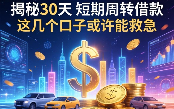揭秘30天的短期周转借款2026，这几个口子或许能救急