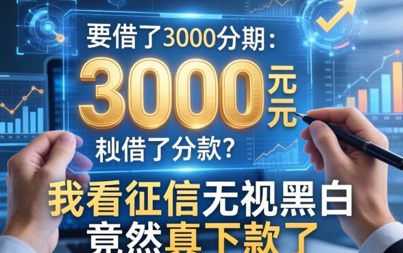 我借了3000元分期，不看征信无视黑白竟然真下款了