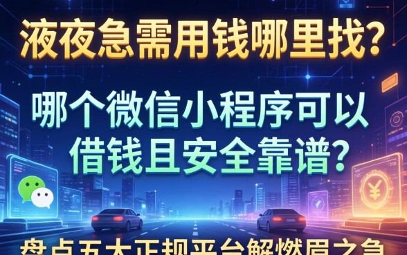 深夜急需用钱哪里找？哪个微信小程序可以借钱且安全靠谱？盘点五大正规平台解燃眉之急