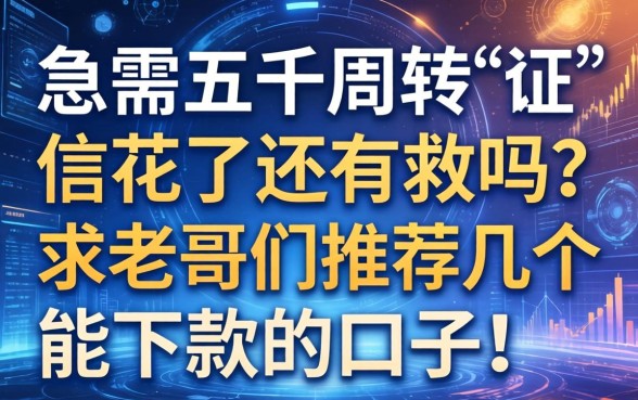 急需五千周转，征信花了还有救吗？求老哥们推荐几个能下款的口子！