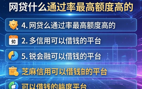 网贷什么通过率最高额度高的，条列五个芝麻信用可以借钱的平台