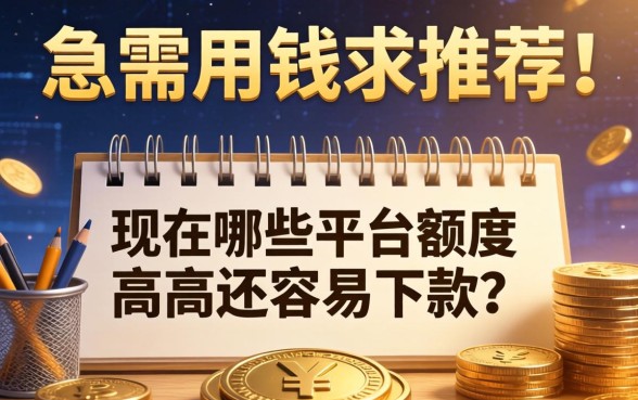 急需用钱求推荐！现在哪些平台额度高还容易下款？