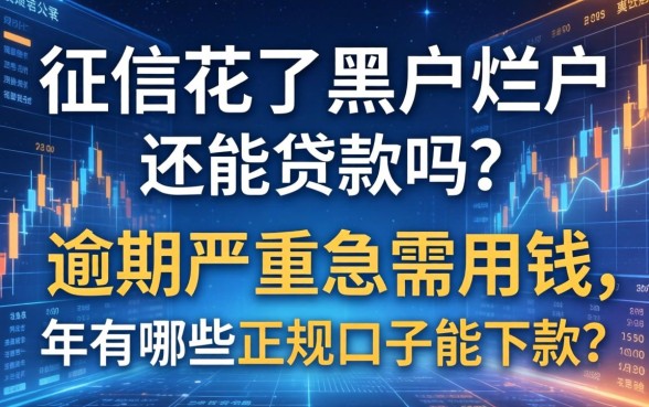 征信花了黑户烂户还能贷款吗？逾期严重急需用钱，2026年有哪些正规口子能下款？