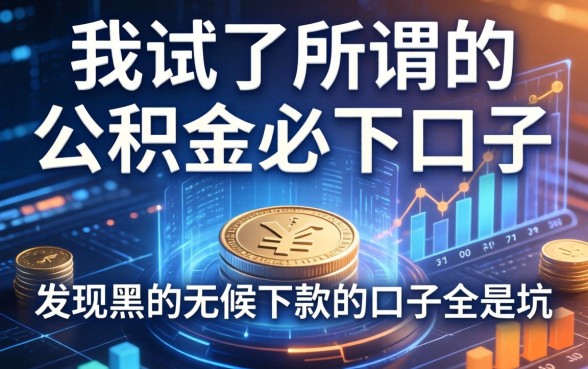 我试了所谓的2026公积金必下口子，发现黑户无条件下款的口子全是坑