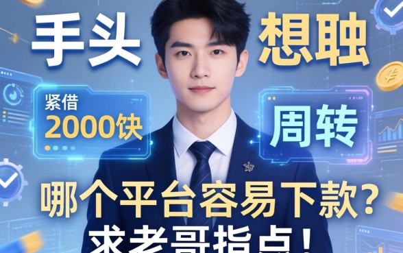手头紧想借2000块周转，哪个平台容易下款？求老哥指点！