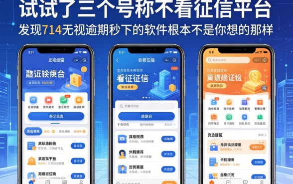 我试了三个号称不看征信的平台，发现714无视逾期秒下的软件根本不是你想的那样