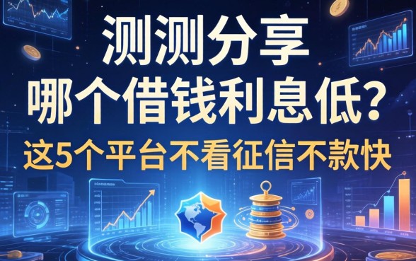 实测分享：哪个借钱利息低？这5个平台不看征信下款快