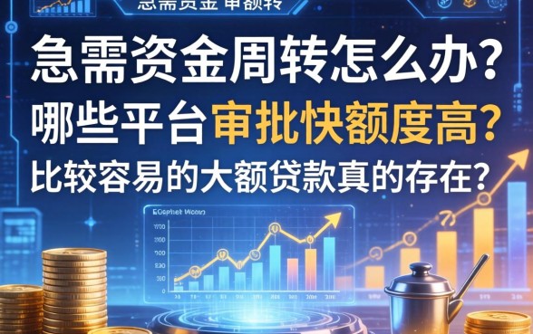 急需资金周转怎么办？哪些平台审批快额度高？比较容易的大额贷款真的存在吗？
