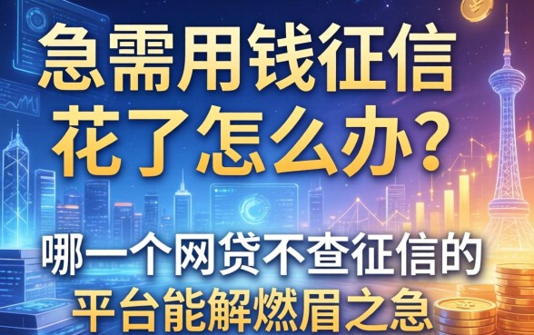 急需用钱征信花了怎么办？哪一个网贷不查征信的平台能解燃眉之急？
