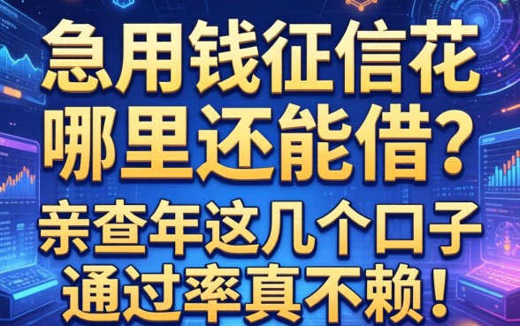 急用钱征信花哪里还能借？亲测2026年这几个口子通过率真不赖！