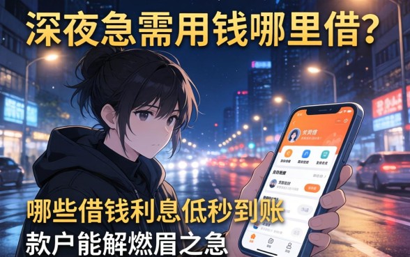 深夜急需用钱哪里借？哪些借钱利息低秒到账的软件能解燃眉之急？