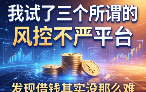 我试了三个所谓的风控不严平台，发现借钱其实没那么难