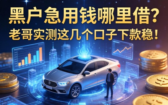 黑户急用钱哪里借？老哥实测这几个口子下款稳！