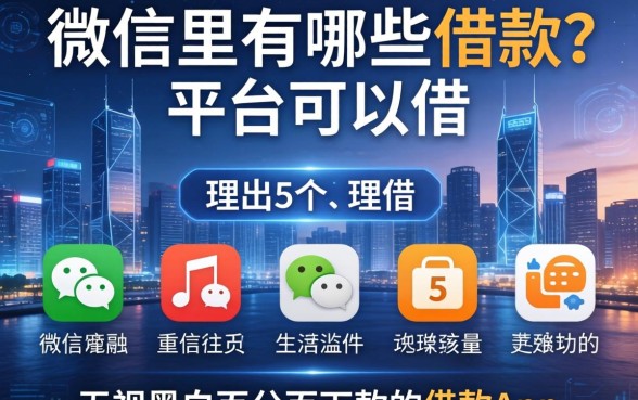 微信里有哪些借款平台可以借，理出5个无视黑白百分百下款的借款app