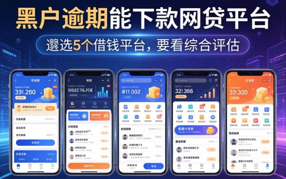 黑户逾期能下款的网贷平台，遴选5个借钱平台不看综合评估的app