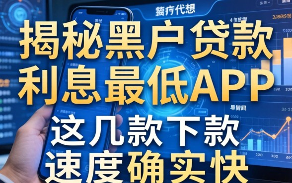 揭秘黑户贷款利息最低app，这几款下款速度确实快