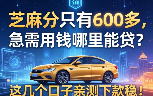 芝麻分只有600多，急需用钱哪里能贷？这几个口子亲测下款稳！