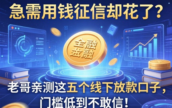 急需用钱征信却花了？老哥亲测这五个线下放款口子，门槛低到不敢信！