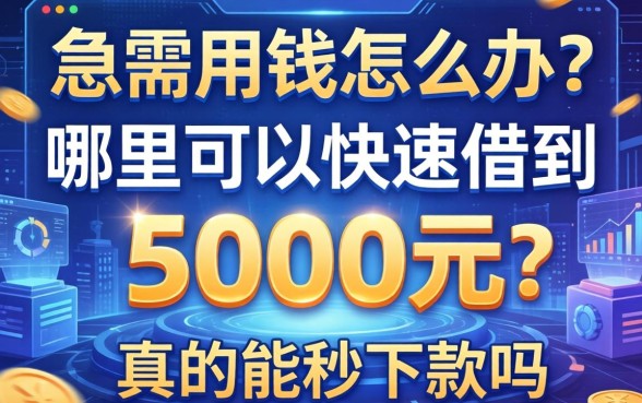 急需用钱怎么办？哪里可以快速借到5000元？真的能秒下款吗？