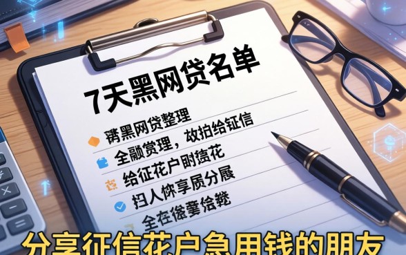 整理了一份7天黑网贷名单，分享给征信花户急用钱的朋友