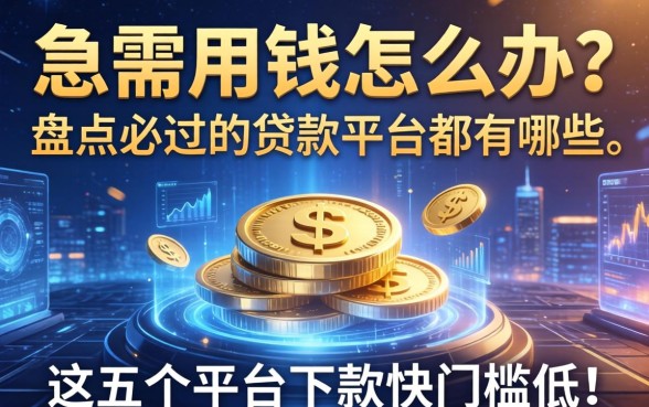 急需用钱怎么办？盘点必过的贷款平台都有哪些，这五个平台下款快门槛低！