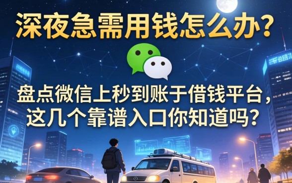 深夜急需用钱怎么办？盘点微信上秒到账的借钱平台，这几个靠谱入口你知道吗？