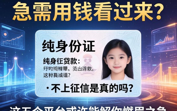 急需用钱看过来？纯身份证贷款不上征信是真的吗？这五个平台或许能解你燃眉之急