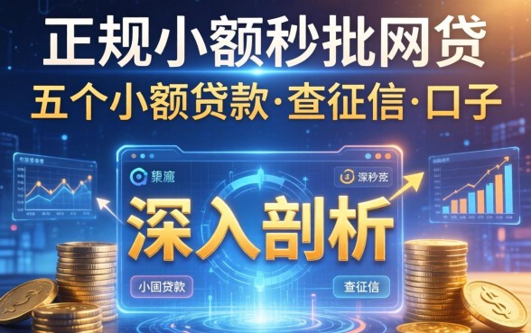 正规小额秒批网贷，深入剖析五个小额贷款不查征信的口子