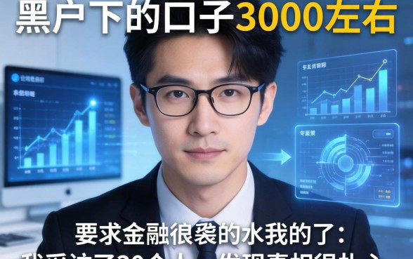 黑户下的口子3000左右的：我采访了30个人，发现真相很扎心