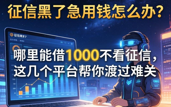 征信黑了急用钱怎么办？哪里能借1000不看征信，这几个平台帮你渡过难关