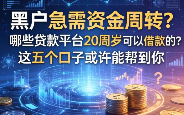 黑户急需资金周转？哪些贷款平台20周岁可以借款的？这五个口子或许能帮到你