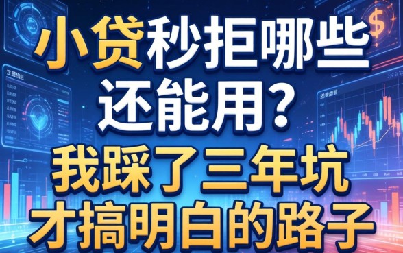 小贷秒拒哪些还能用？我踩了三年坑才搞明白的路子