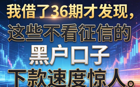 我借了36期才发现，这些不看征信的黑户口子下款速度惊人