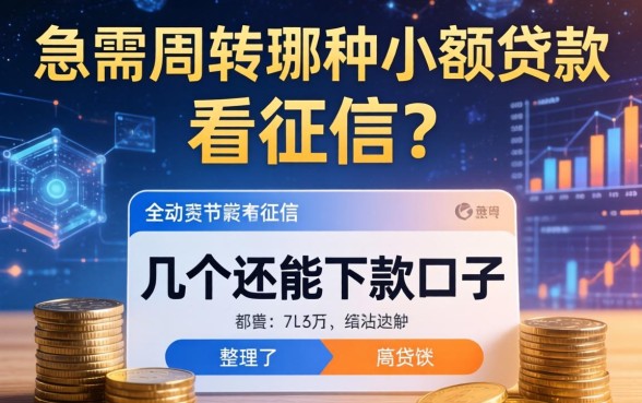 急需周转哪种小额贷款不看征信？整理了几个还能下款的口子