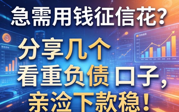 急需用钱征信花？分享几个不看重负债的口子，亲测下款稳！