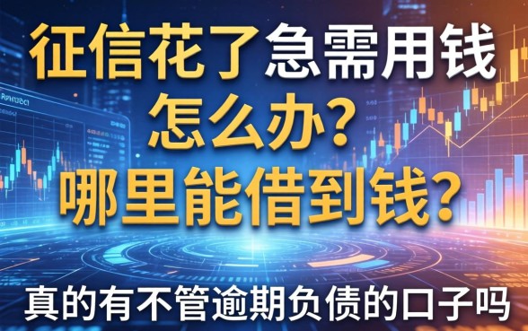 征信花了急需用钱怎么办？哪里能借到钱？真的有不管逾期负债的口子吗？