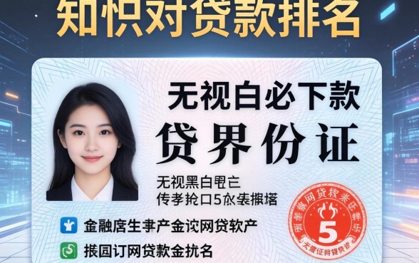 身份证贷款排名，归纳五个无视黑白必下款的网贷软件