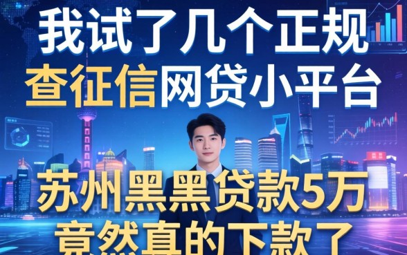 我试了几个正规不查征信的网贷小平台，苏州黑户贷款5万竟然真的下款了